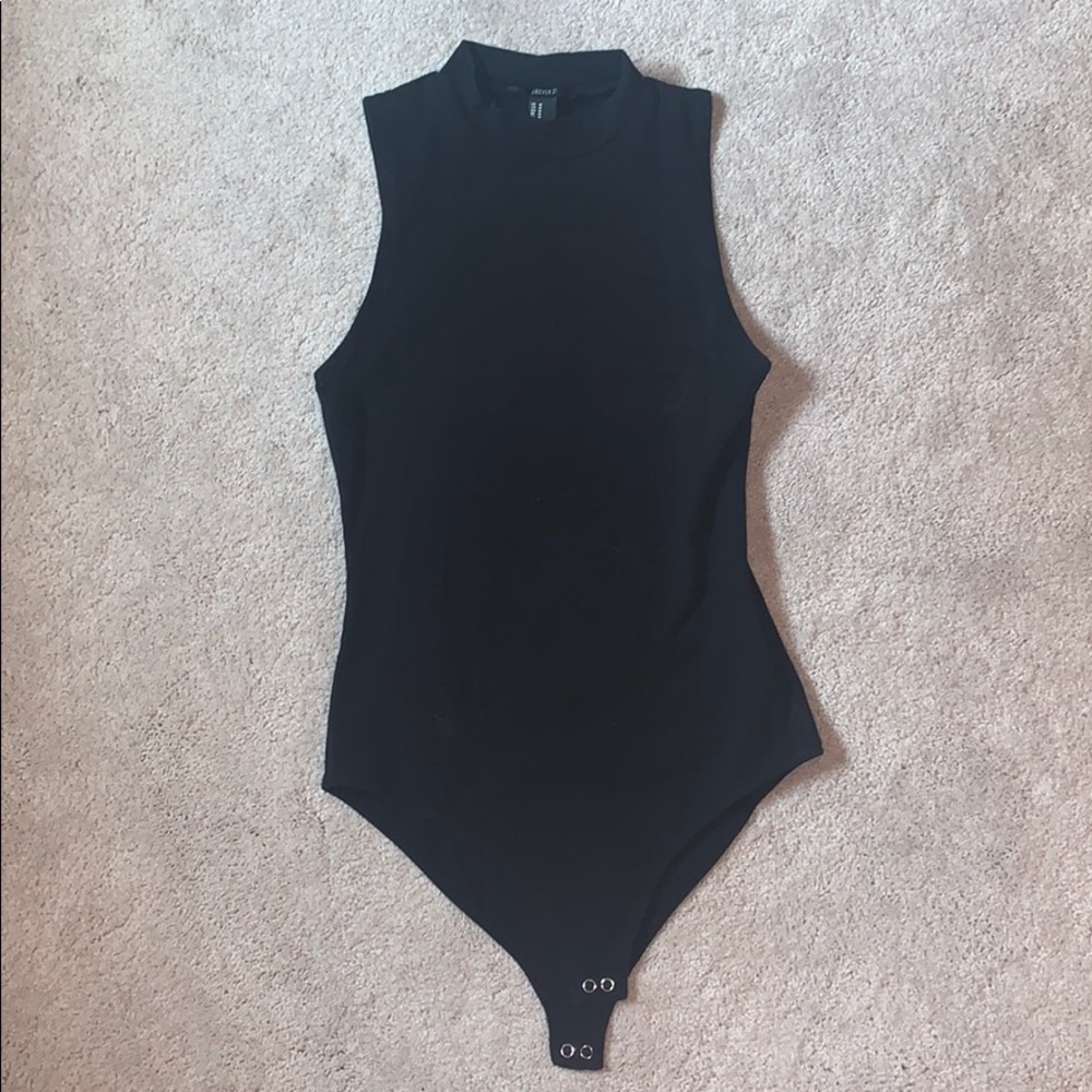 Black High Neck Body Suit